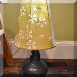 DL06. Ceramic table lamp with flower print shade. 
